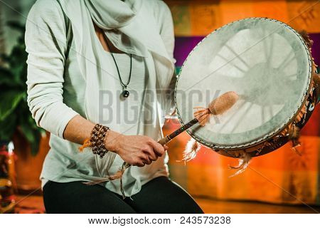 Indian Drum In Sound Therapy, Toned Image