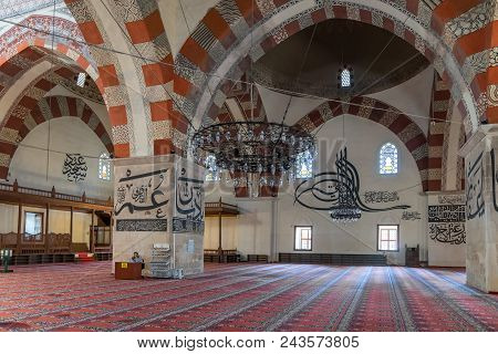 Interior Details From Edirne Old Mosque. Eski Mosque Is An Early 15Th Century Ottoman Mosque