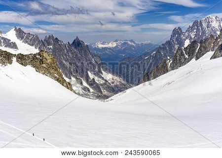 View Of Alps In June From The Area Of Punta Helbronner Summit.