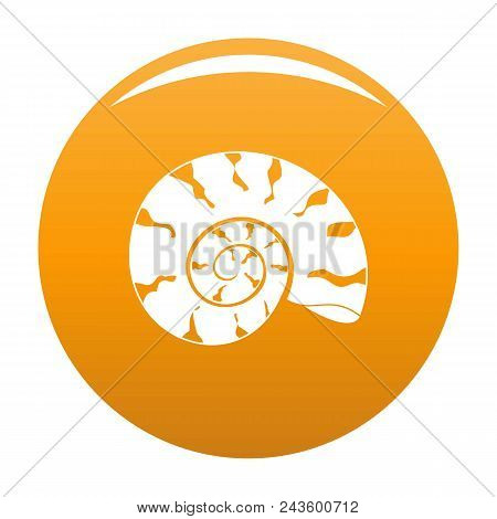 Round Shell Icon. Simple Illustration Of Round Shell Vector Icon For Any Design Orange