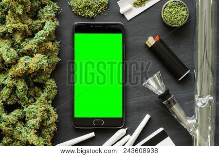 Grinder A Lot Ofx Marijuana, Fresh Buds Of Cannabis Many Weed. Copy Spase Copy-space