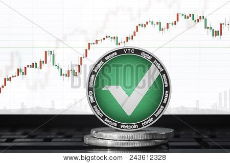 Vertcoin (dgb) Cryptocurrency; Vertcoin On The Background Of The Chart