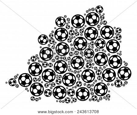 Football Vatican Map. Vector Territory Scheme Made From Football Spheres In Various Sizes. Abstract 