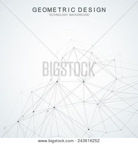 Abstract Polygonal Background With Connected Lines And Dots. Minimalistic Geometric Pattern. Molecul