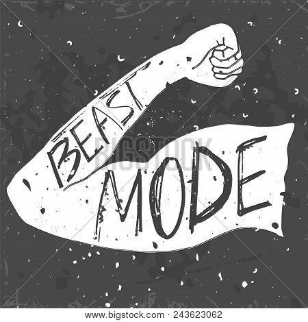 Beast Mode Lettering. Stock Vector Illustration For Sport Motivation, Gym Slogan, Fitness Inspiratio