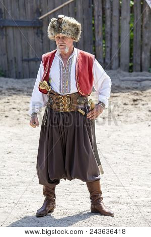 Khortytsia, Ukraine - June 22, 2013 : Cossack Festival At The Zaporozhye Sech In Island Khortytsia, 