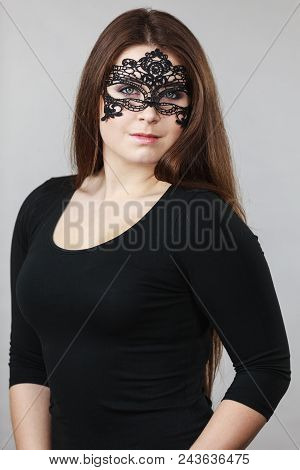 Mysterious Woman Wearing Lace Mask