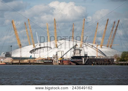 London, Uk - March 31, 2017: A View Of The O2 Arena From The Other Side Of The Thames In Greenwick