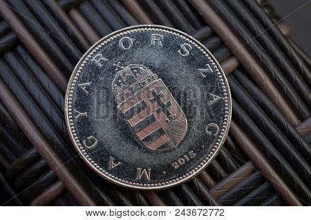 One Hungarian Forint (huf) As A Symbol Of Currency In Hungary