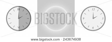 Clock Icon Flat Set Isolated Timer Illustration