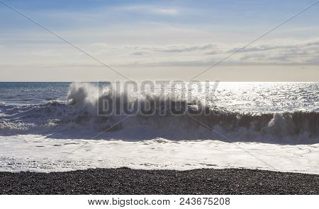 Storm On The Sea A Big Wave