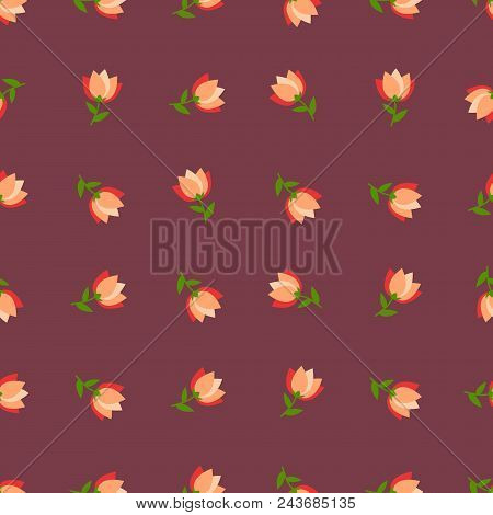 The Pattern Of The Elements In The Form Of Flowers With Petals Of Orange, Apricot And Carmine-pink C