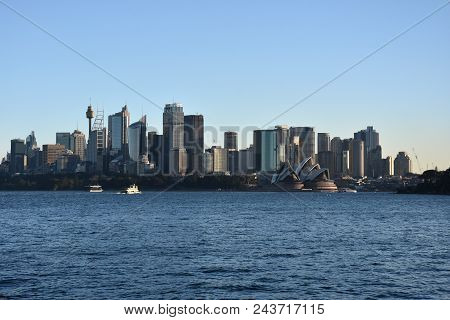 View Of Sydney's Skyline And Sydney Harbour From Cremorne Point.