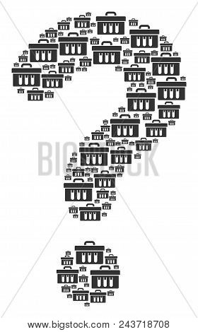 Question Mark Mosaic Composed From Analysis Icons. Vector Analysis Icons Are Composed Into Help Comb