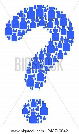 Faq Composition Constructed With Bottle Components. Vector Bottle Icons Are Grouped Into Sql Composi