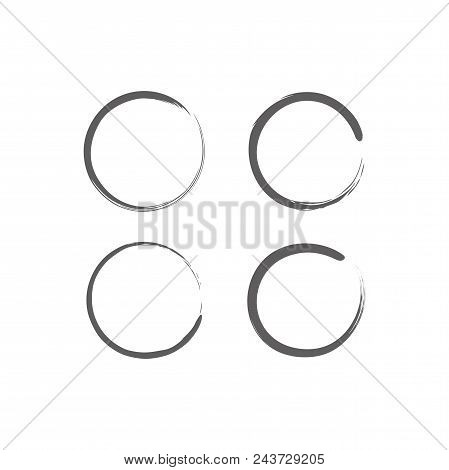 Black Circle Zen, Enzo Set Vector Illustration Template