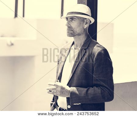 Dapper mature man at a resort