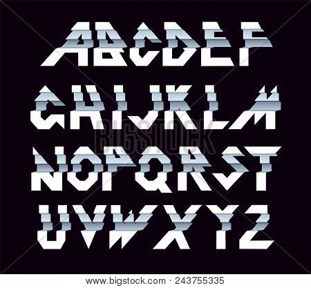 Paper Alphabet Vector Of Paper Folding. Ribbon Script Font. Vector Of Modern Stylized Paper Font. Al