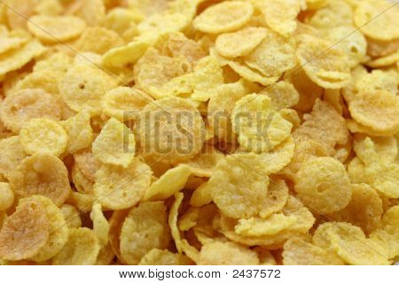 Close-up su un mucchio di un secco Cornflackes giallo