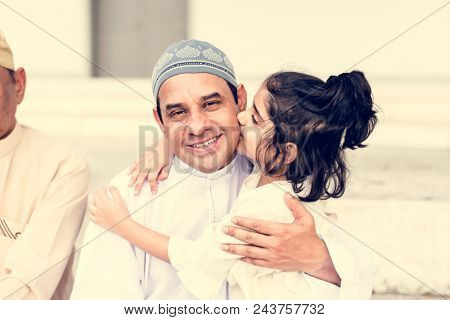 Muslim father and his daughter