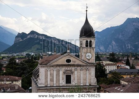 The church Collegiata dell'Assunta of Arco, near Lake Garda in Italy