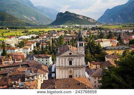 The church Collegiata dell'Assunta of Arco, near Lake Garda in Italy