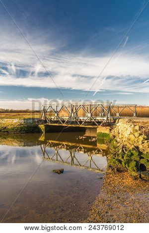 Prototype Bailey Bridge, Near To Where It Was Invented. Stanpit Marsh, Christchurch, Dorset, England