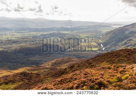 Village Of Beddgelert, Seen From Above, Snowdonia, North Wales, United Kingdom