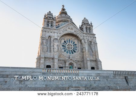 Architectural Detail Of Santa Luzia Basilica In Viana Do Castelo In Northern Portugal