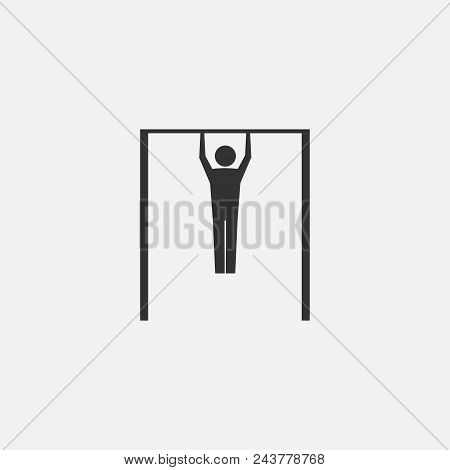 Man Doing Pull Ups. Vector Illustration. Eps 10.