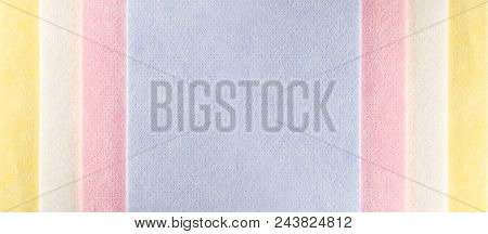 Yellow Fabric Geometric Abstract Background. New Color Rags For House Cleaning Texture Top View. Sof