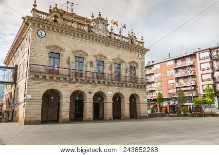 Architectural Detail Of City Hall Of Irun In Spain