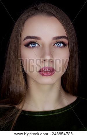 Beautiful Model With Large Blue Eyes