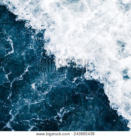 The Blue Surf Of The Sea With White Waves,  Splash,  Foam And Bubbles At High Tide And Surf, Aqua Ab