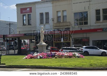 Ballarat, Victoria, Australia, 12th March 2018 - View Of Sturt Street Gardens In The City Of Ballara