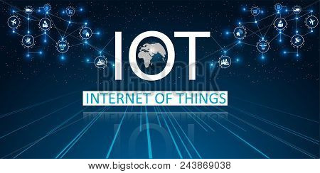 Internet Of Things (iot), Devices And Connectivity Concepts On A Network, Cloud At Center. Digital C