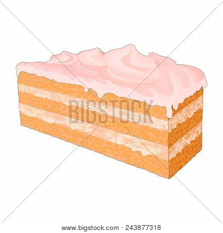 Isolated Illustration Of A Figure Of A Cream Cake