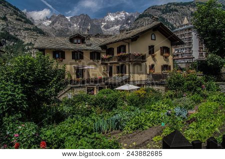 Village Of The Italian Alps In The Aosta Valley