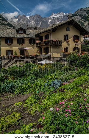Village Of The Italian Alps In The Aosta Valley