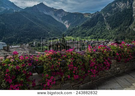 Village Of The Italian Alps In The Aosta Valley