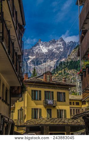 Village Of The Italian Alps In The Aosta Valley