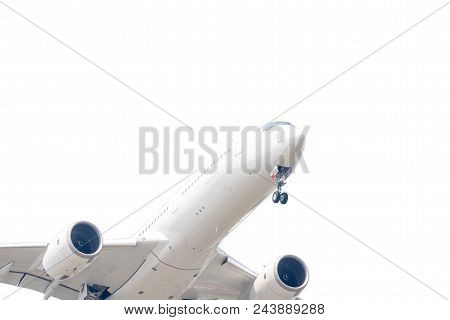 Unspecify Cockpit Or Head Of Air Plane  Isolated On White Background.