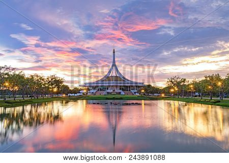 Bangkok, Thailand. - September 2, 2017 : Ratchamangkhala Pavilion At Public Park Name Suan Luang Ram