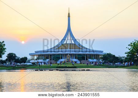 Bangkok, Thailand. - April 22, 2018 : Ratchamangkhala Pavilion At Public Park Name Suan Luang Rama I