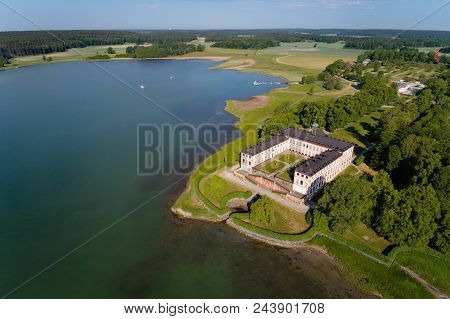 Aerial View Of The Tullgarn Castle Seen From The Sea Side.