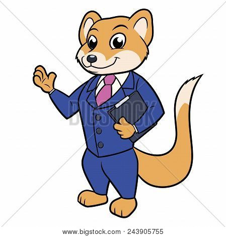 Illustration Of A Mongoose Businessman With A Briefcase