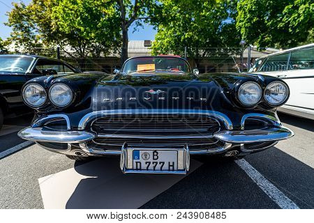 Berlin - May 06, 2018: Sports Car Chevrolet Corvette (c1). Oldtimertage Berlin-brandenburg (31th Ber