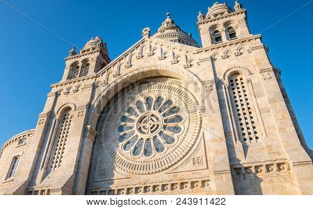 Architectural Detail Of Santa Luzia Basilica In Viana Do Castelo In Northern Portugal