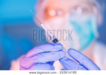 Mmr Vaccination Concept With Medical Doctor And Syringe In Hospital