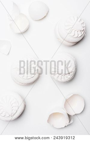 Top View Of Delicious Zefir On White Surface